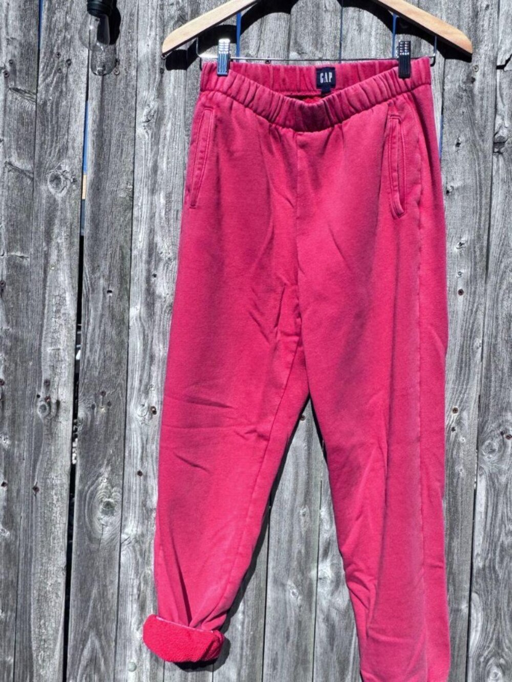 GAP High Rise Boyfriend Jogger Sweatpants -  Red Fleece - Sz. Small